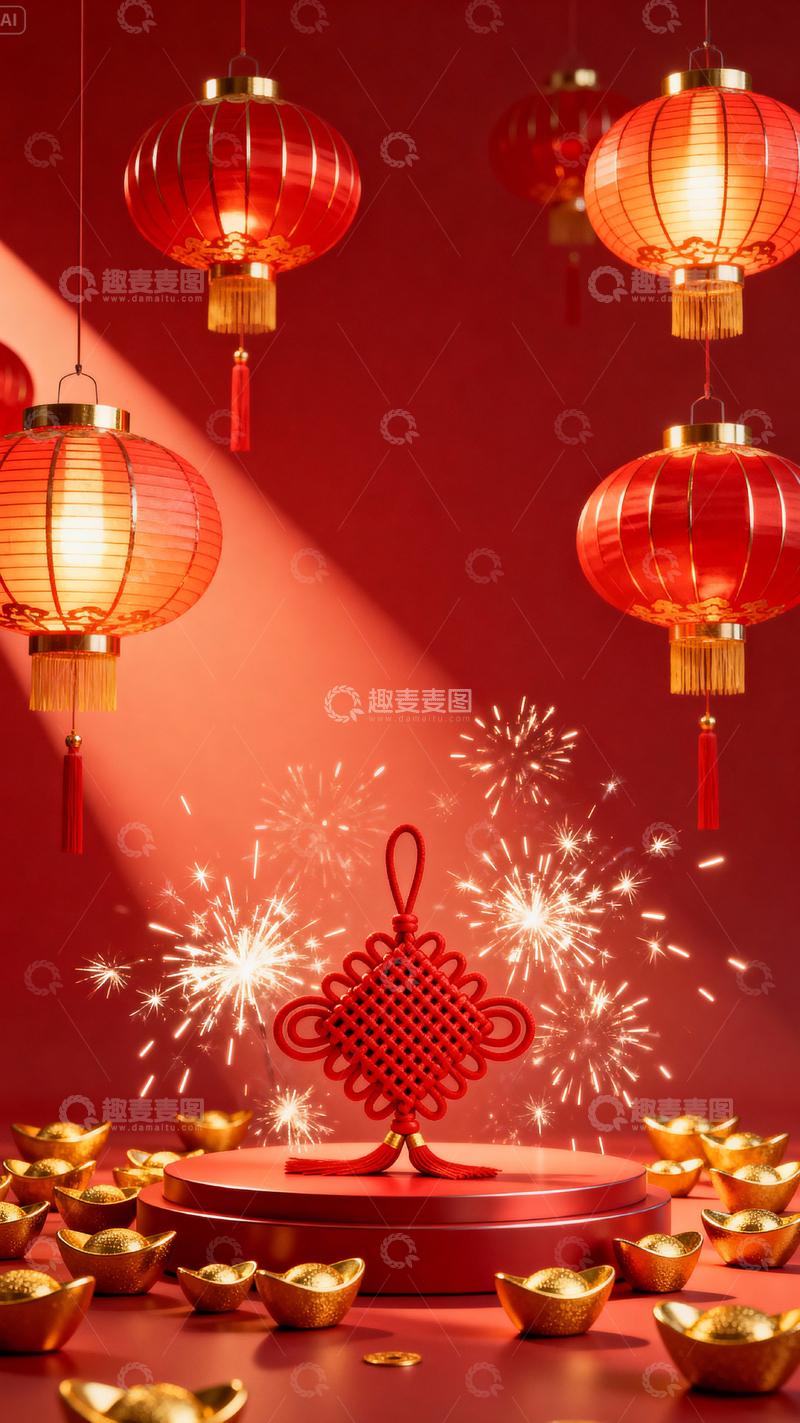 高清大图下载【趣麦麦图】-新年元旦春节背景_竖屏058