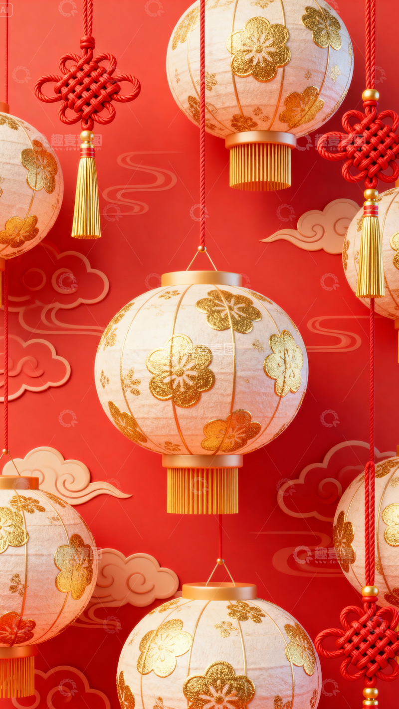 高清大图下载【趣麦麦图】新年元旦春节背景_竖屏093