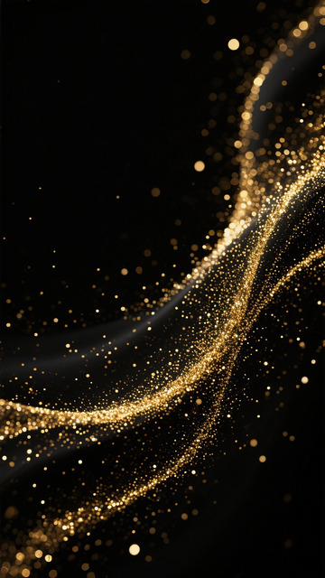 金光闪耀黑色背景艺术效果