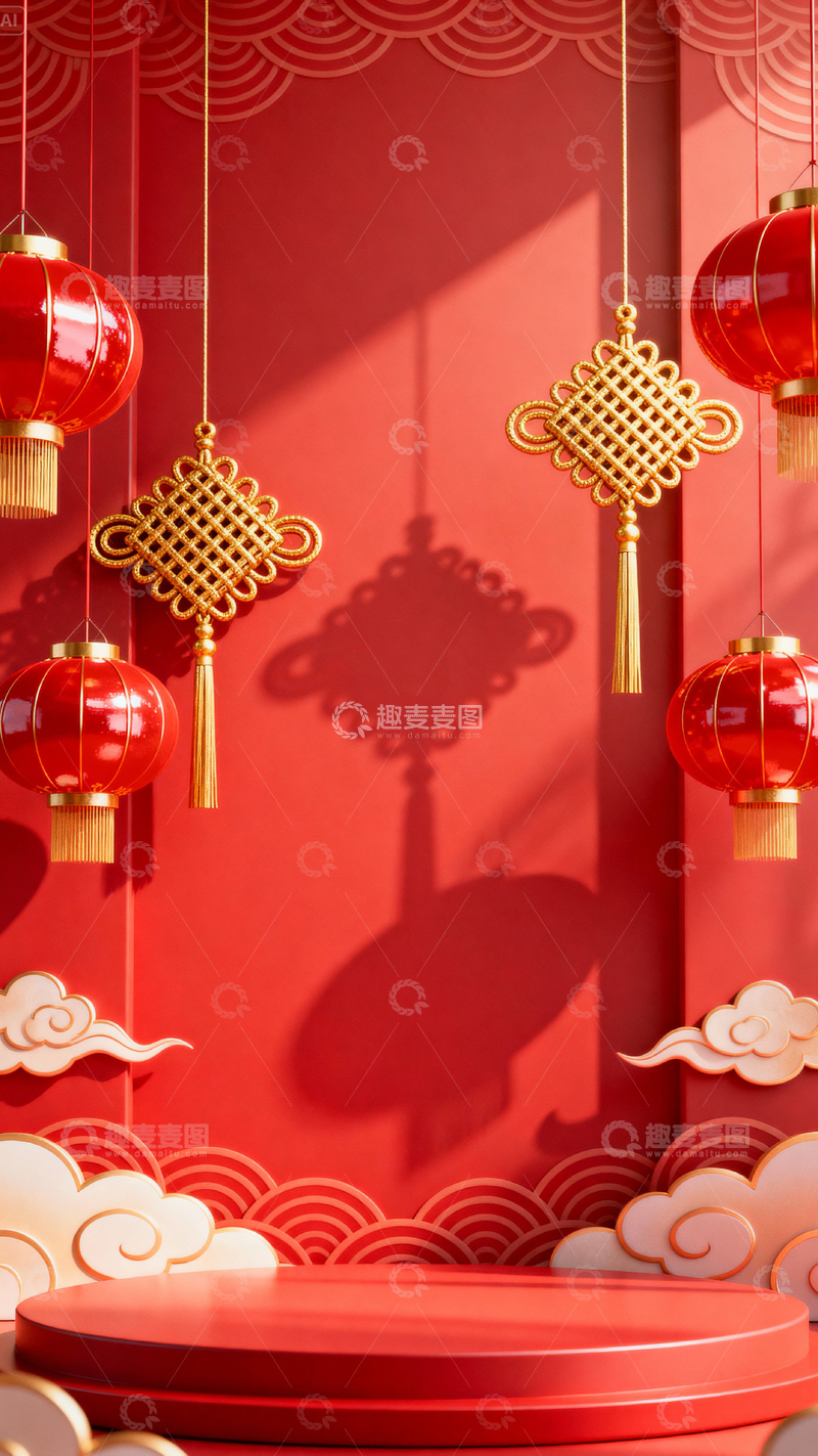 高清大图下载【趣麦麦图】 新年元旦春节背景_竖屏115