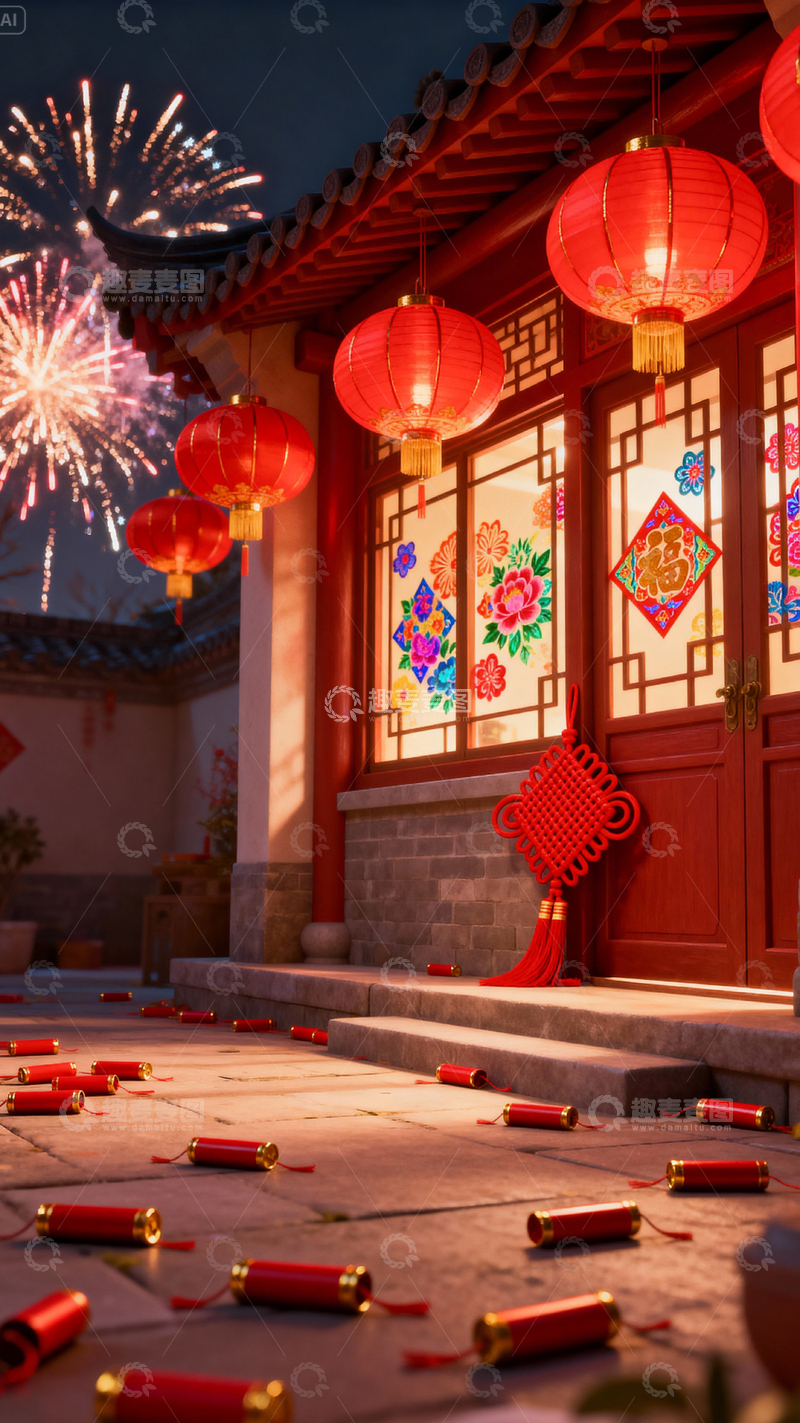 高清大图下载【趣麦麦图】新年元旦春节背景_竖屏137