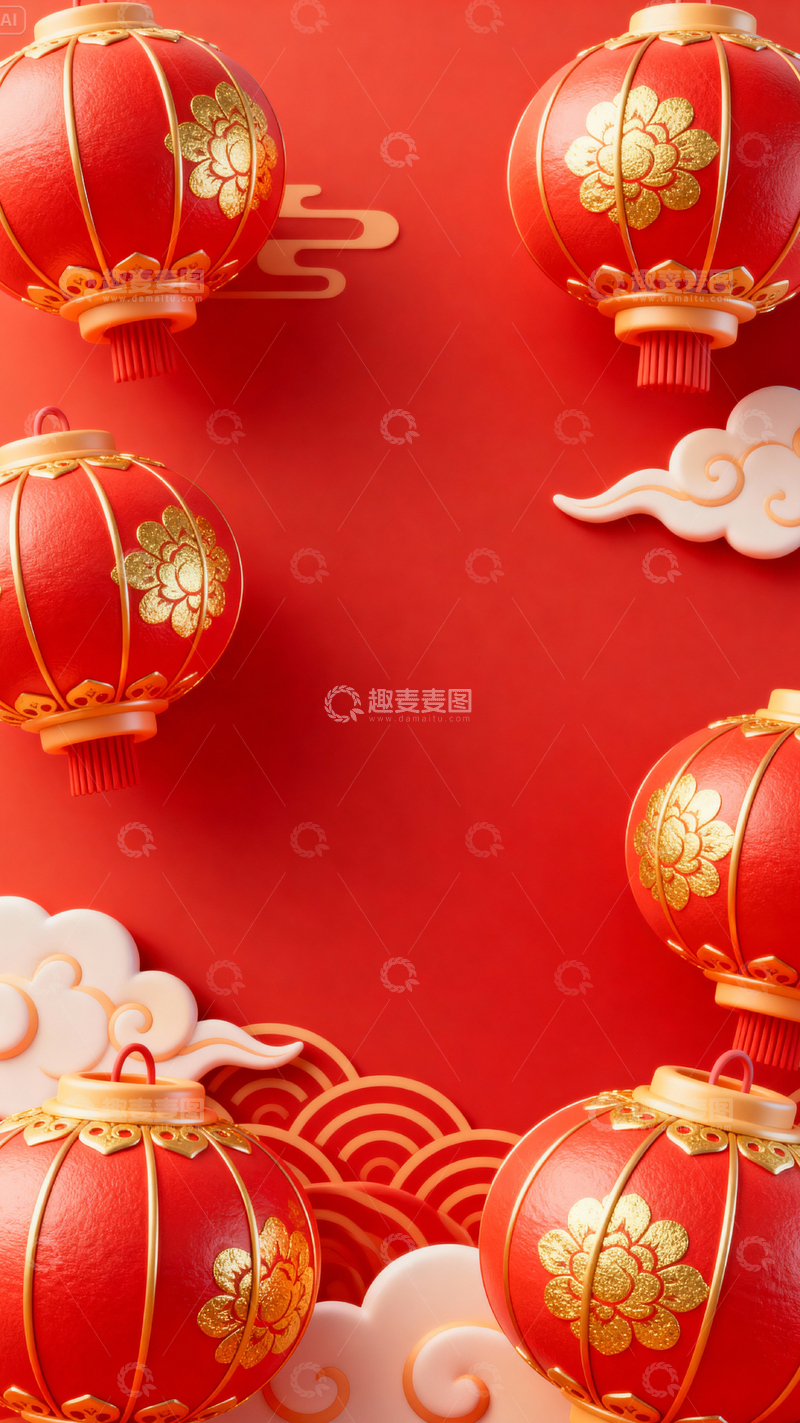 高清大图下载【趣麦麦图】新年元旦春节背景_竖屏123