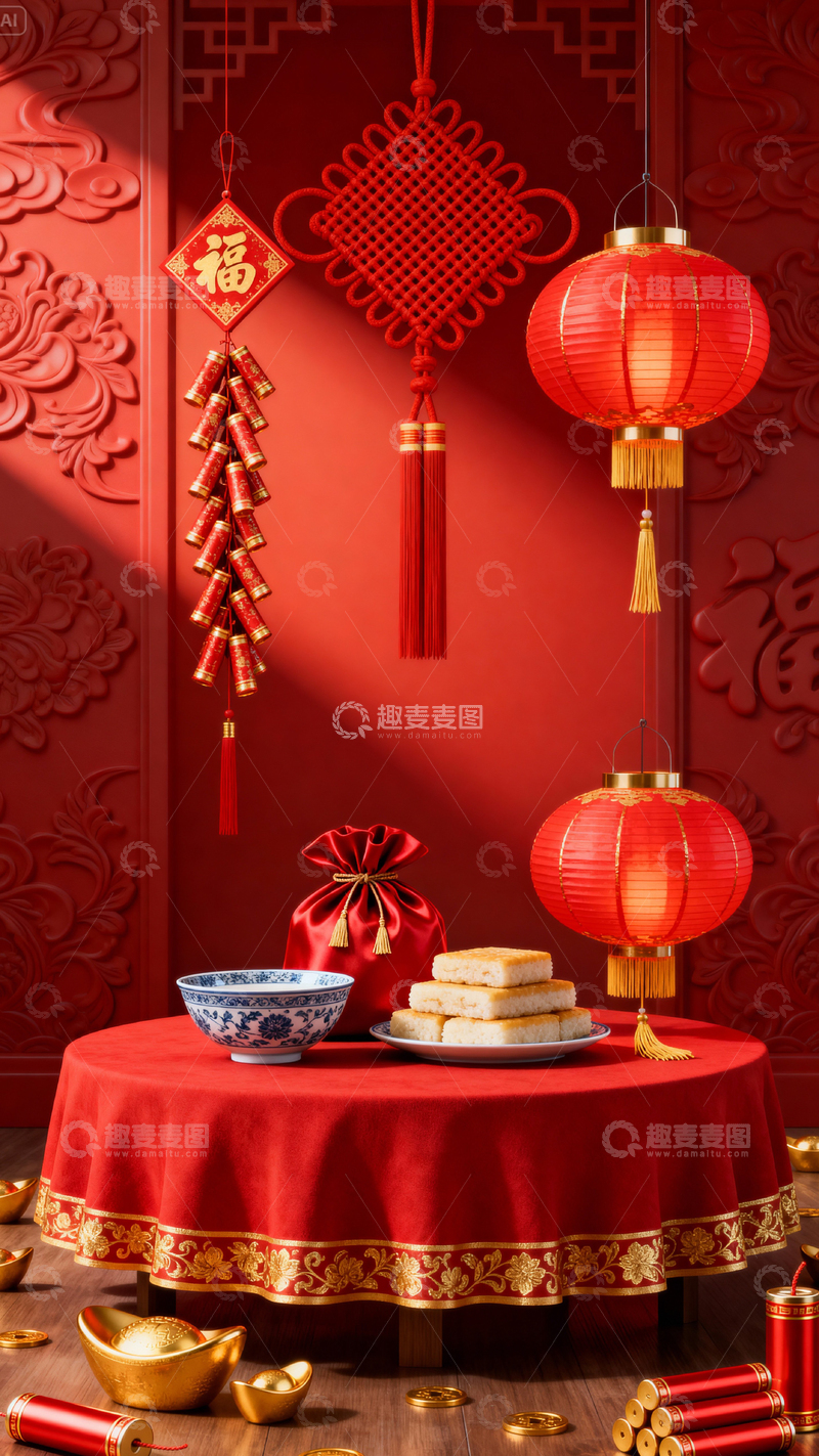 高清大图下载【趣麦麦图】新年元旦春节背景_竖屏121