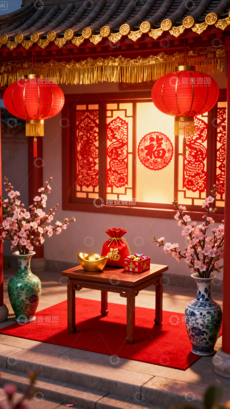 高清大图下载【趣麦麦图】新年元旦春节背景_竖屏162