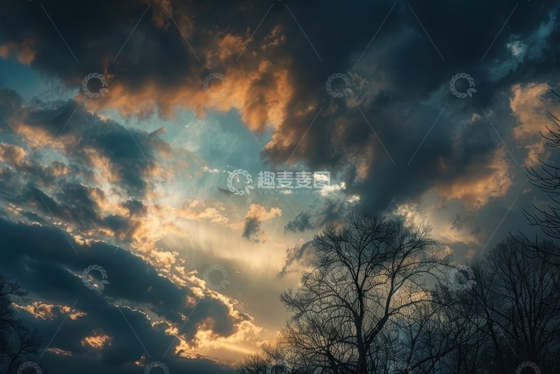 高清大图下载【趣麦麦图】天空中的黑云云层