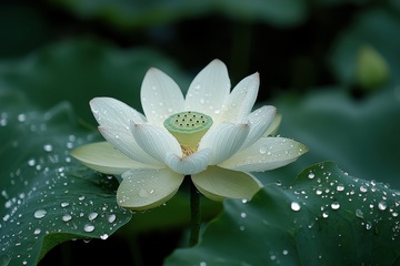 白色的荷花花卉摄影