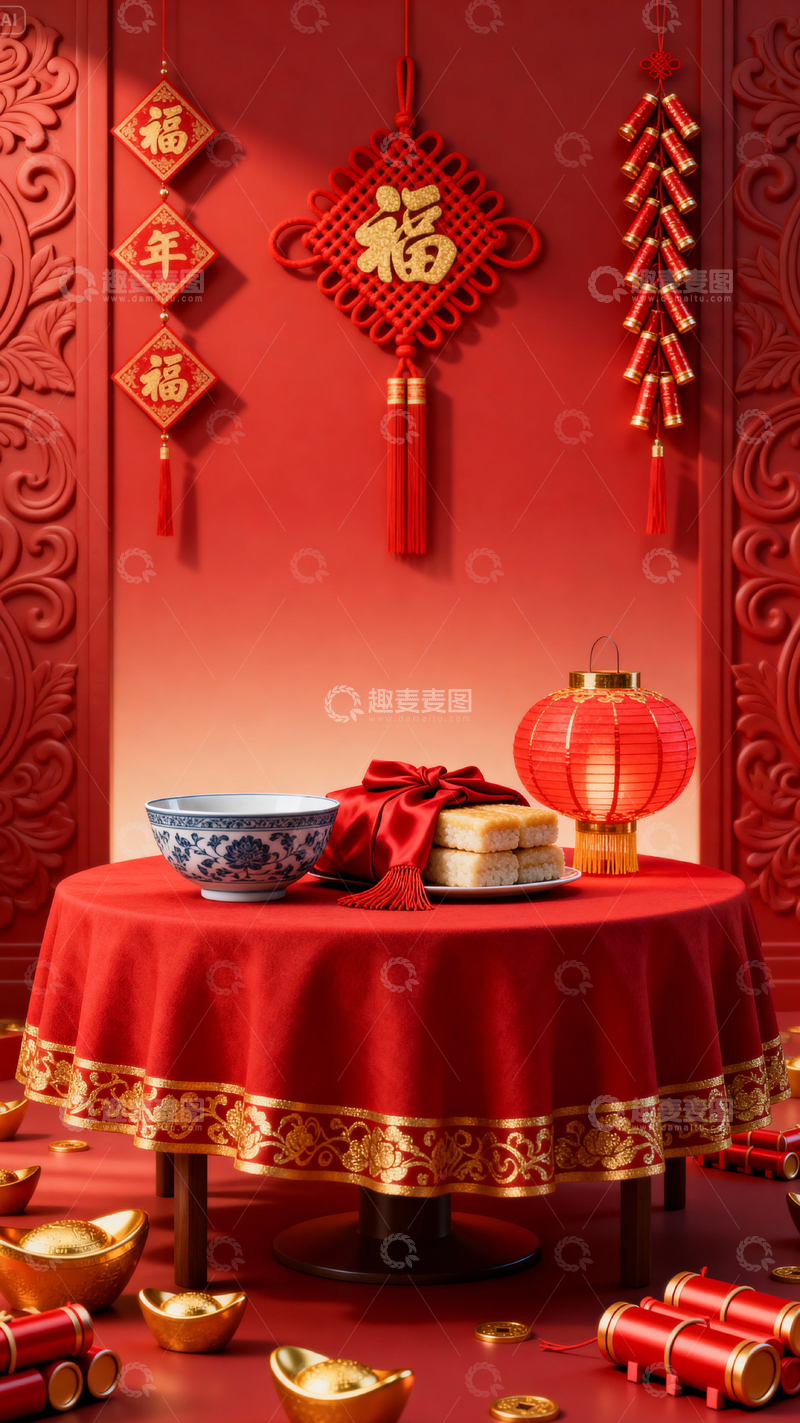 高清大图下载【趣麦麦图】新年元旦春节背景_竖屏154