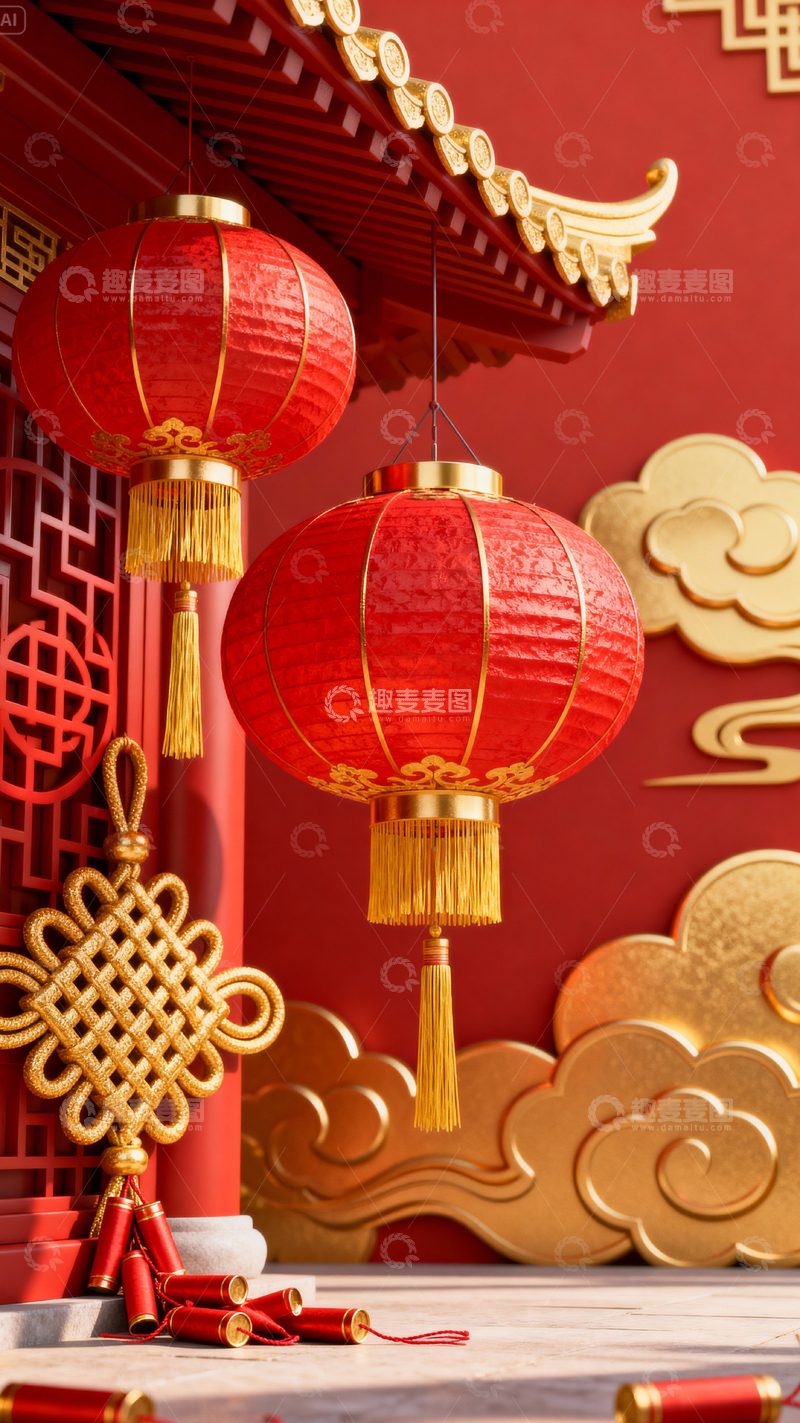 高清大图下载【趣麦麦图】新年元旦春节背景_竖屏139