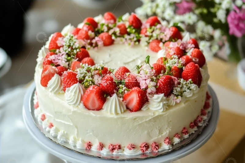 高清大图下载【趣麦麦图】草莓奶油蛋糕甜点