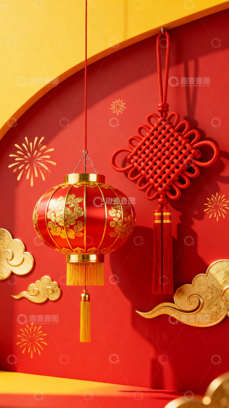 高清大图下载【趣麦麦图】 新年元旦春节背景_竖屏113