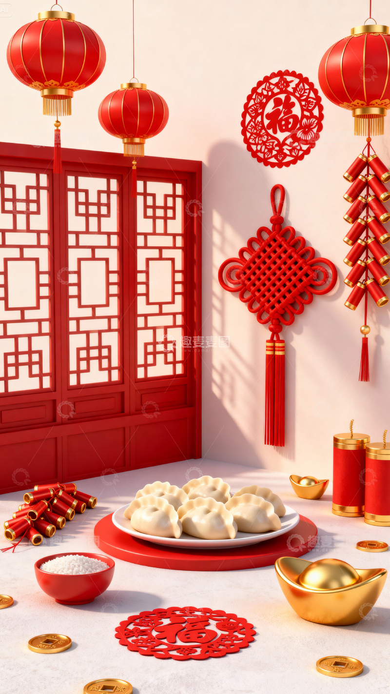 高清大图下载【趣麦麦图】 新年元旦春节背景_竖屏114