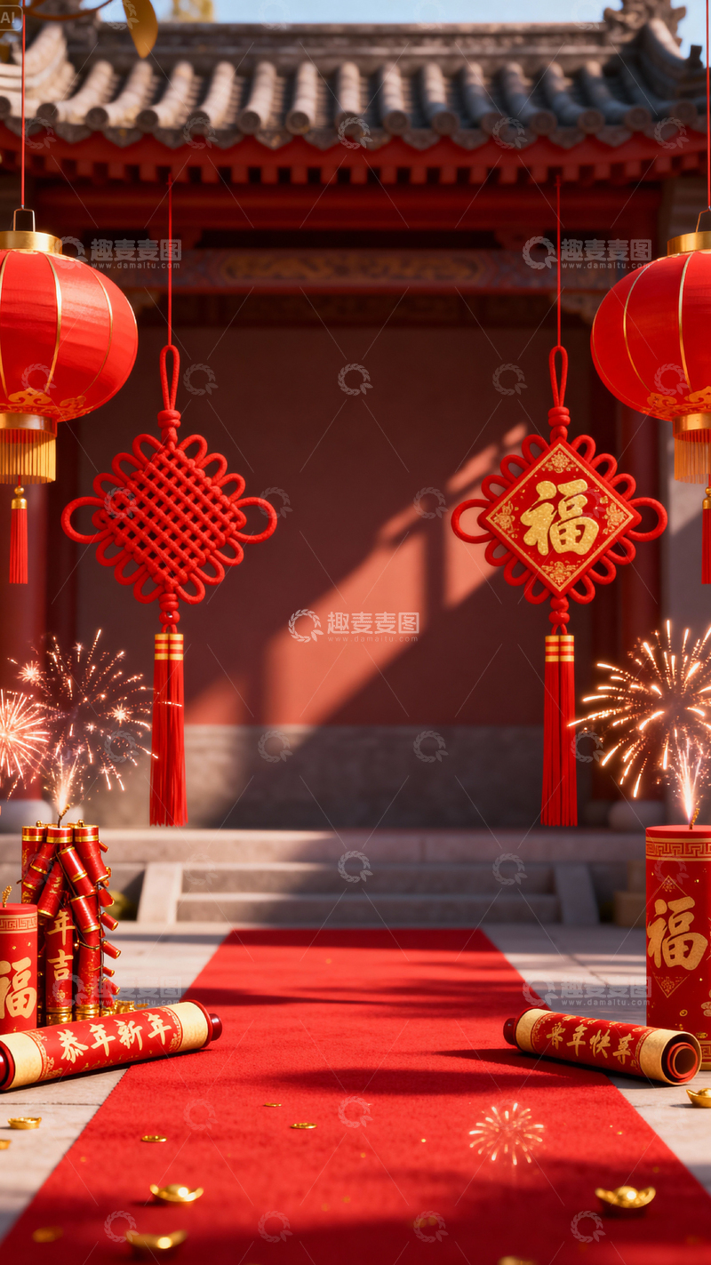 高清大图下载【趣麦麦图】新年元旦春节背景_竖屏131