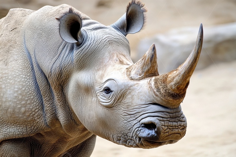 高清大图下载【趣麦麦图】 一头犀牛特写摄影