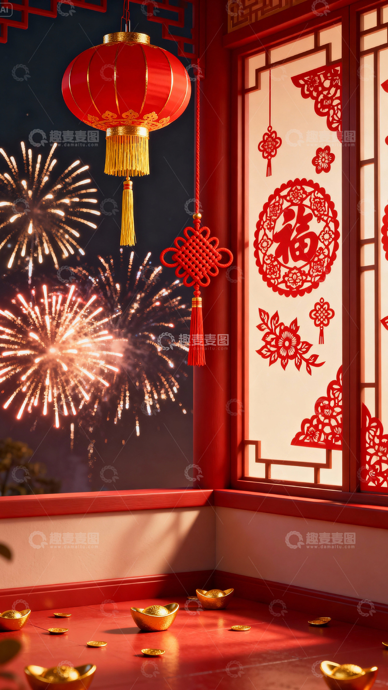 高清大图下载【趣麦麦图】新年元旦春节背景_竖屏130