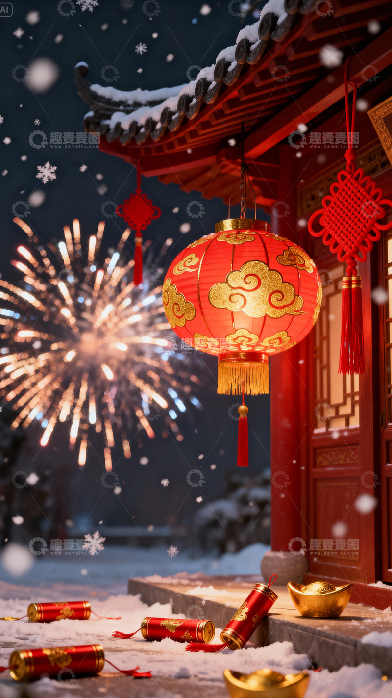 高清大图下载【趣麦麦图】 新年元旦春节背景_竖屏108