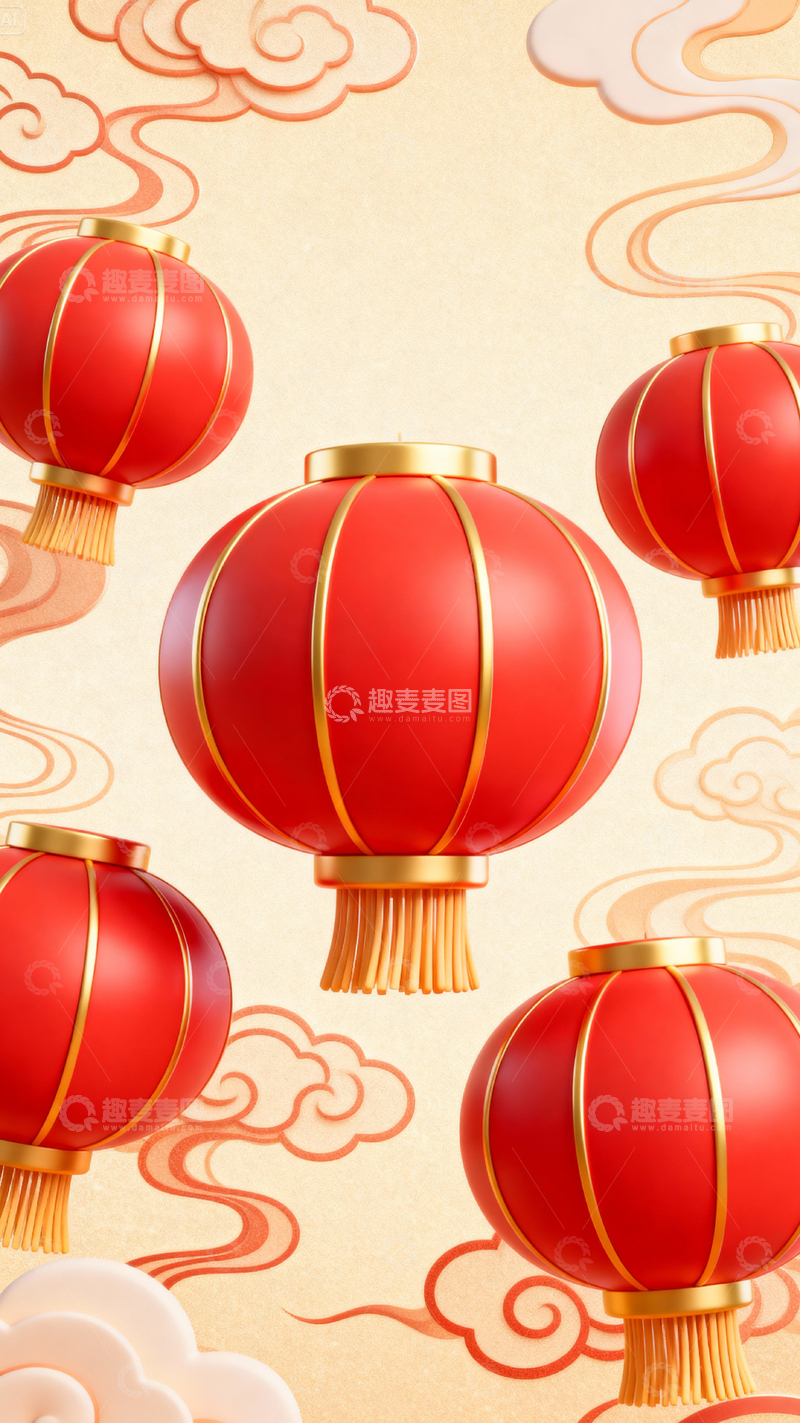 高清大图下载【趣麦麦图】新年元旦春节背景_竖屏142