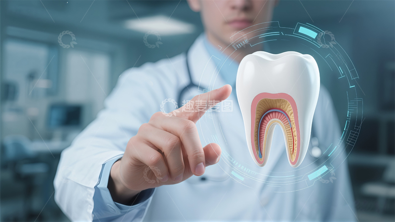高清大图下载【趣麦麦图】科技牙科医生讲解牙齿结构