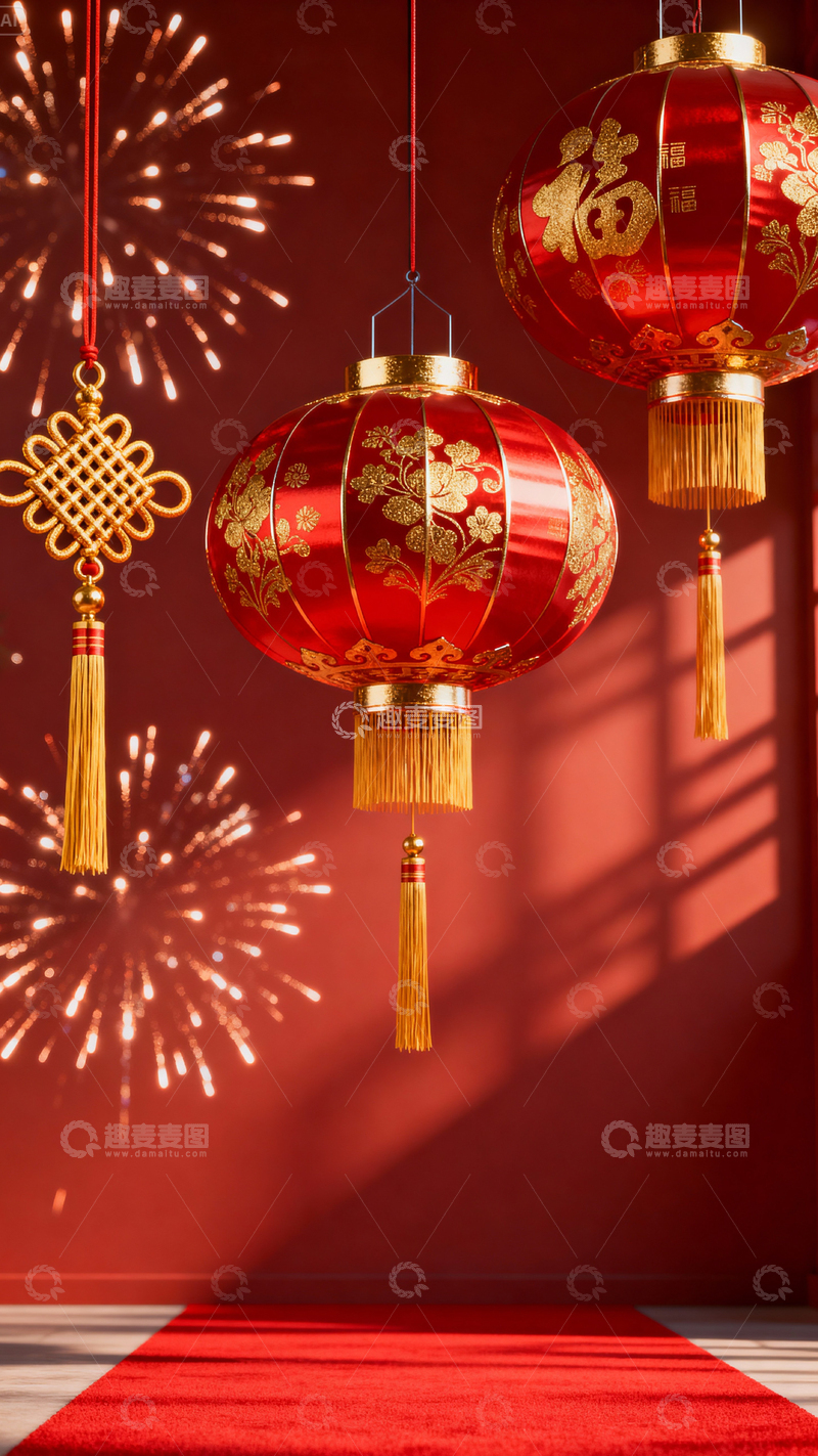 高清大图下载【趣麦麦图】新年元旦春节背景_竖屏205