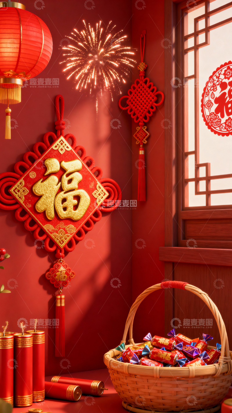 高清大图下载【趣麦麦图】 新年元旦春节背景_竖屏184