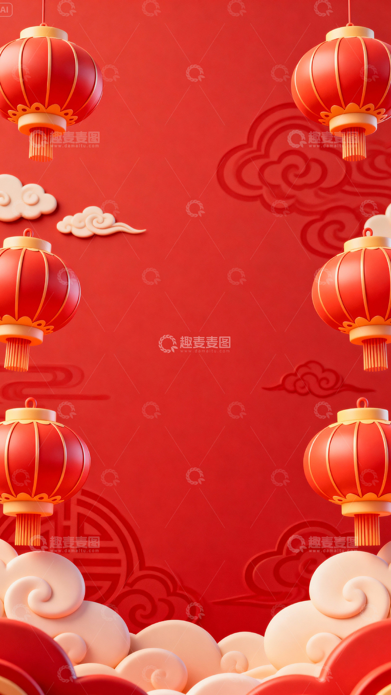 高清大图下载【趣麦麦图】 新年元旦春节背景_竖屏198