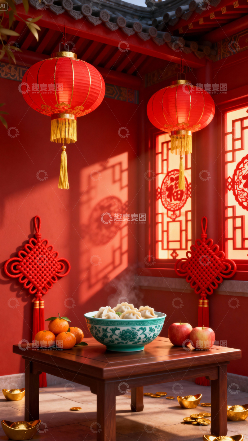 高清大图下载【趣麦麦图】新年元旦春节背景_竖屏167