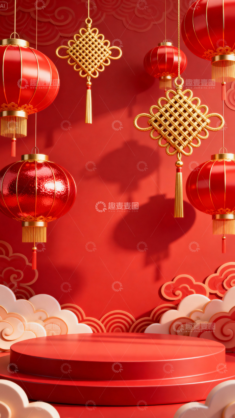 高清大图下载【趣麦麦图】新年元旦春节背景_竖屏217