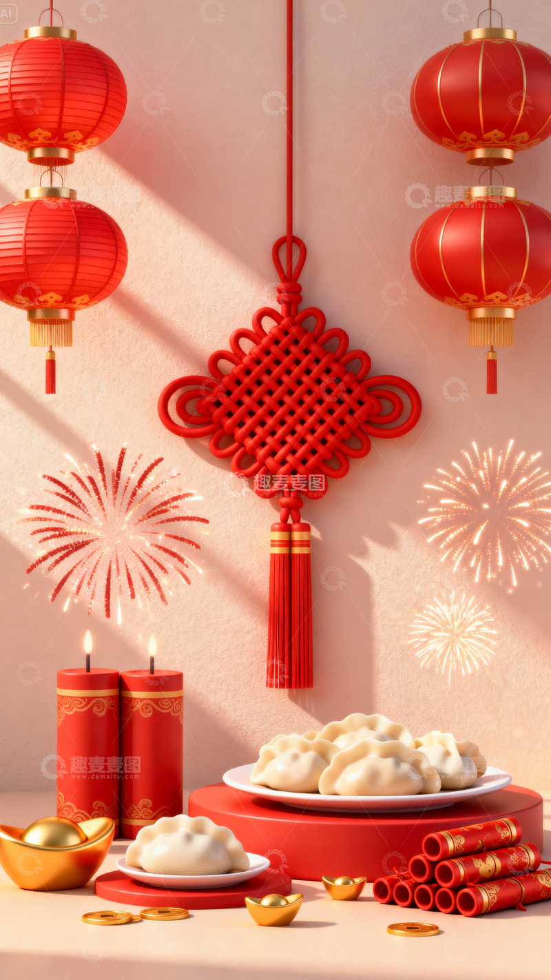 高清大图下载【趣麦麦图】 新年元旦春节背景_竖屏195