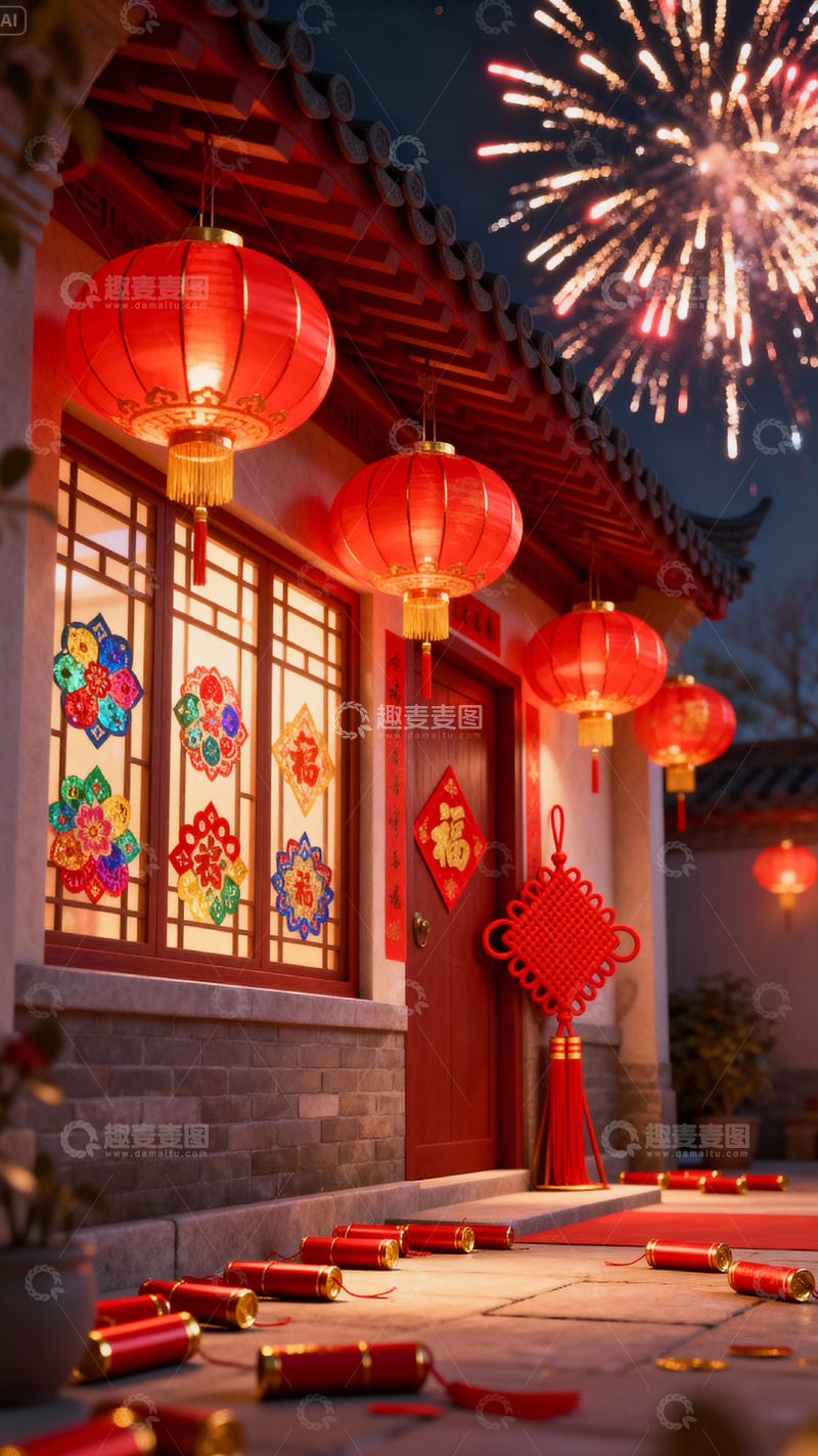 高清大图下载【趣麦麦图】 新年元旦春节背景_竖屏189