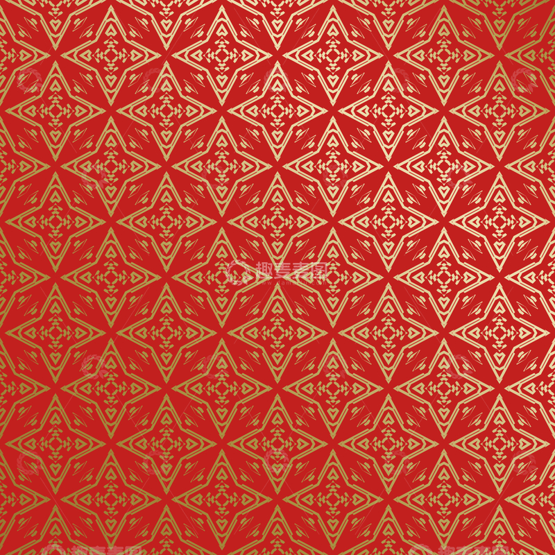 源文件下载【趣麦麦图】红金中式喜庆花纹背景677