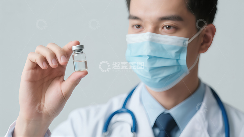 高清大图下载【趣麦麦图】医生口罩疫苗宣传摄影图