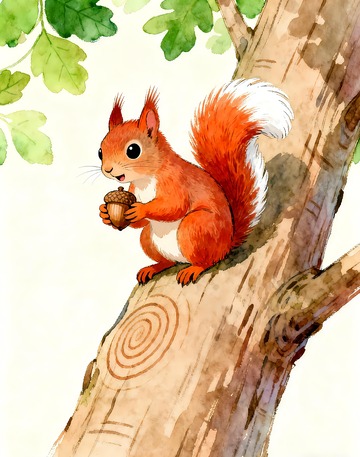 一只可爱的松鼠绘画