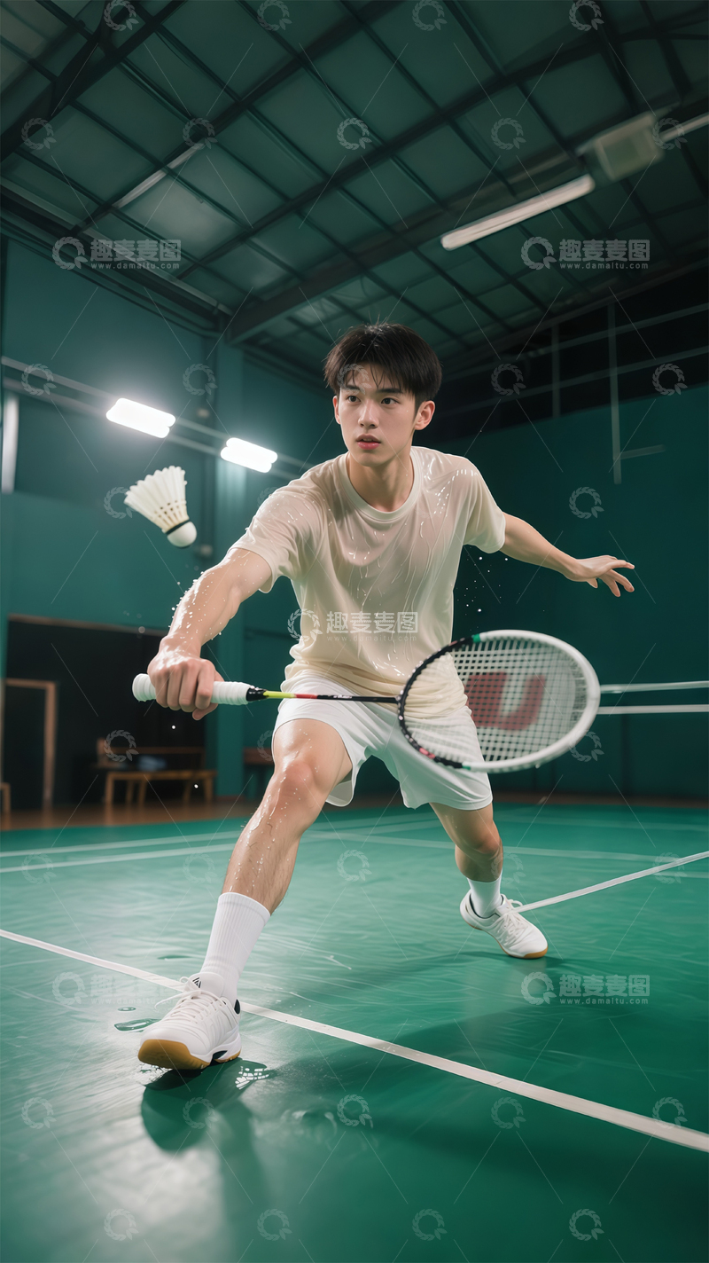 高清大图下载【趣麦麦图】羽毛球运动瞬间抓拍