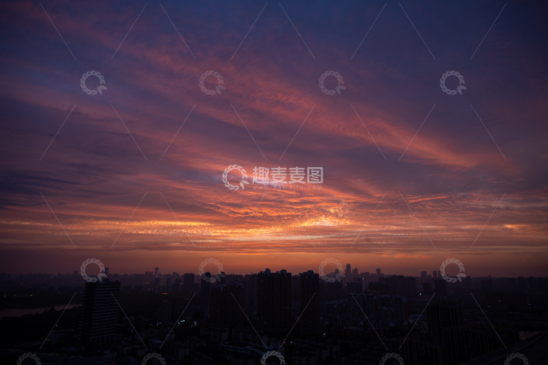 高清大图下载【趣麦麦图】日落晚霞满天