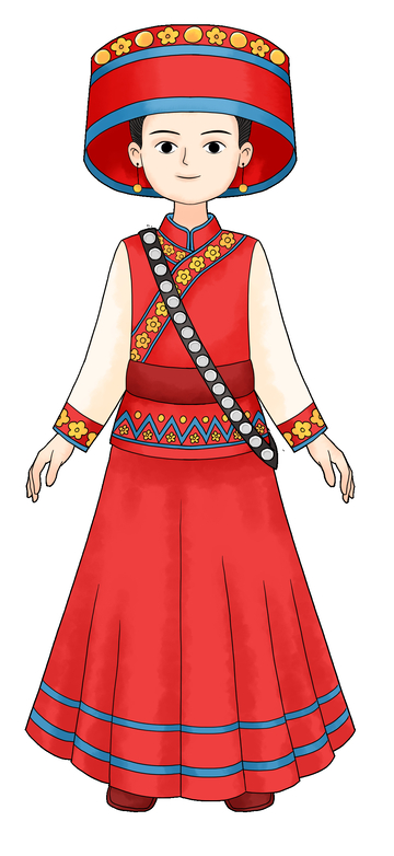 傈僳族少数民族少女传统服饰形象