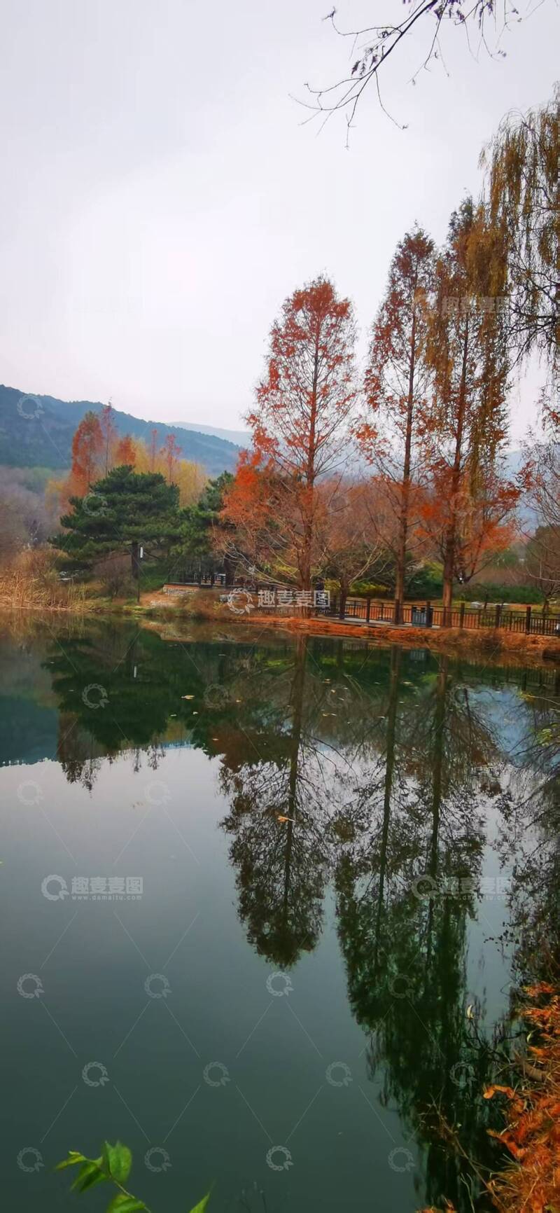 高清大图下载【趣麦麦图】-秋日湖畔风光摄影作品