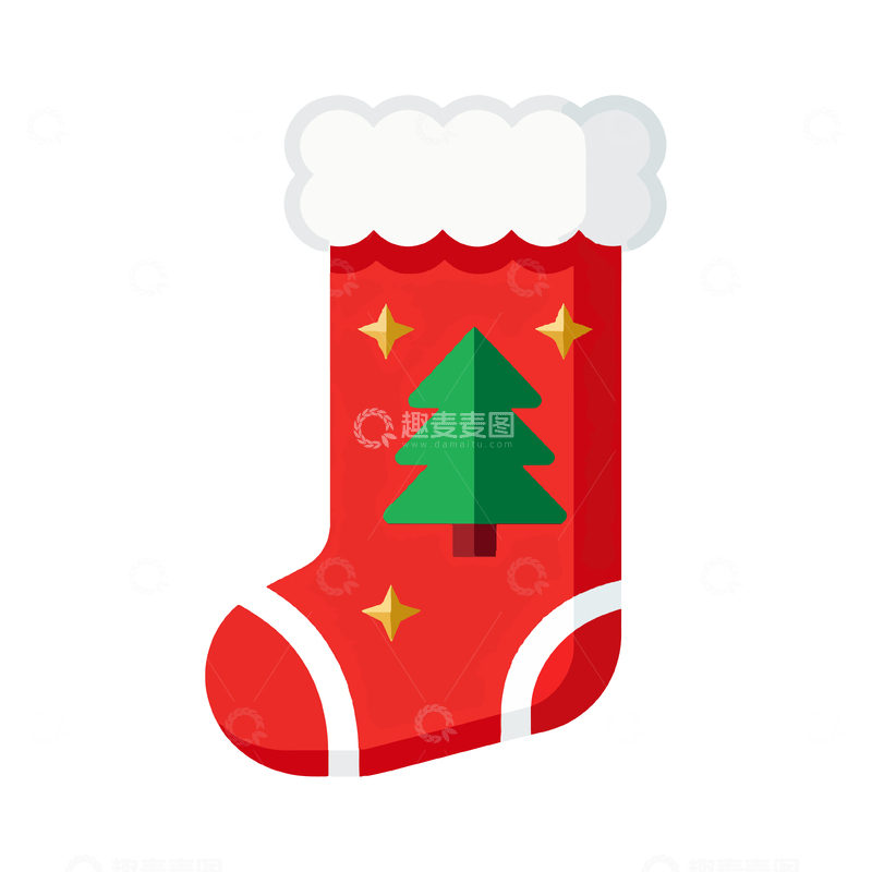 源文件下载【趣麦麦图】卡通圣诞袜节日装饰元素