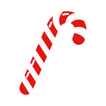 红白条纹圣诞拐杖糖