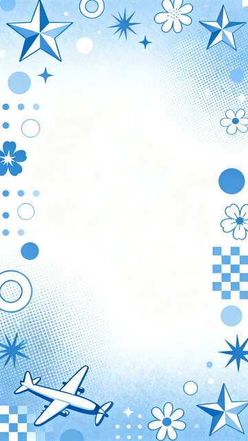 蓝调波点元素的清新装饰背景