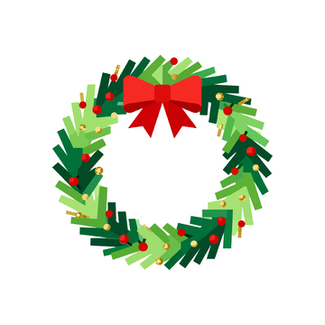 圣诞花环装饰插画矢量素材