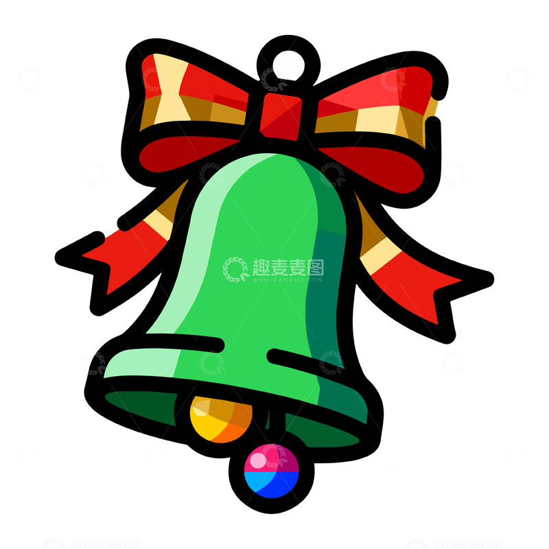源文件下载【趣麦麦图】卡通圣诞铃铛装饰素材