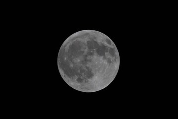 满月月球月亮高悬夜空