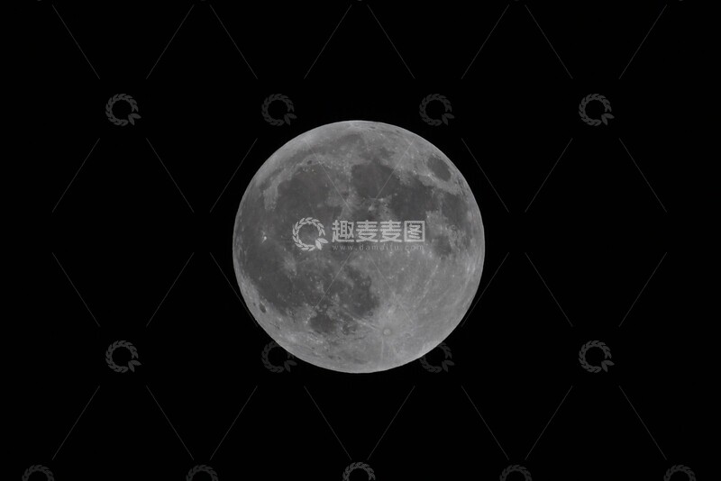 高清大图下载【趣麦麦图】满月月球月亮高悬夜空