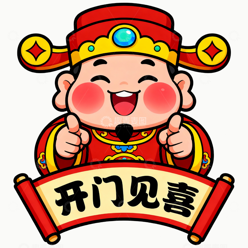 源文件下载【趣麦麦图】卡通财神形象1