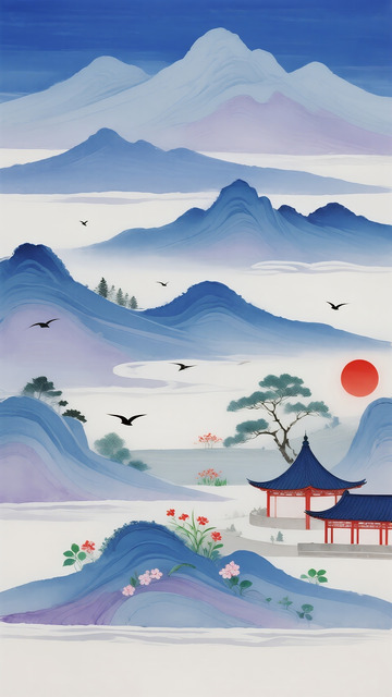 水墨中的山水画