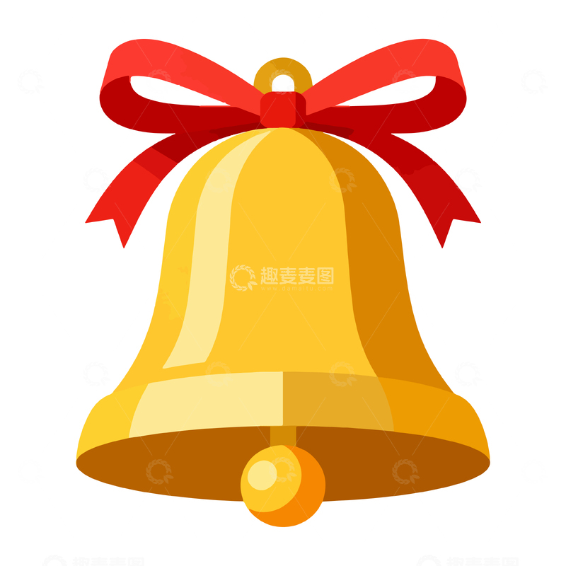源文件下载【趣麦麦图】卡通金色铃铛节日装饰图案