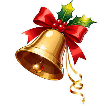 金色铃铛圣诞装饰插画