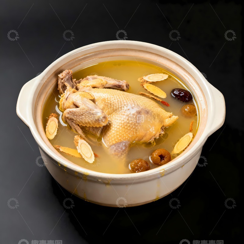 高清大图下载【趣麦麦图】营养健康药膳鸡
