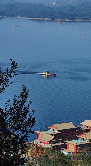 千岛湖 湖景 游船 中式 建筑 立秋
