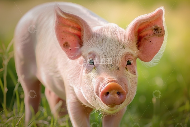 高清大图下载【趣麦麦图】一只白白胖胖的家猪