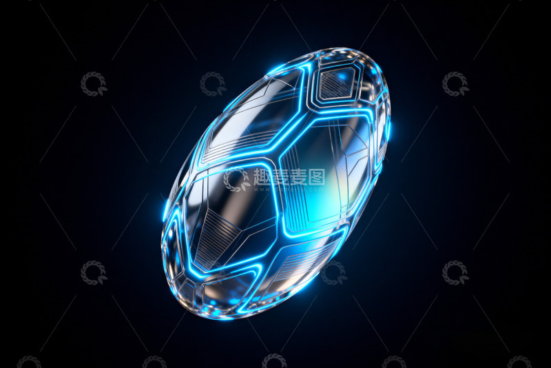 高清大图下载【趣麦麦图】蓝色科技感光之茧高清图